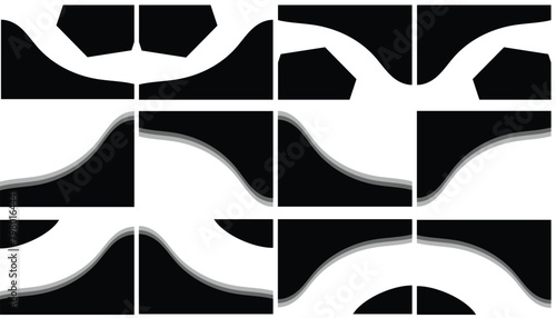 Collection of wave separator footers, modern dividers shapes