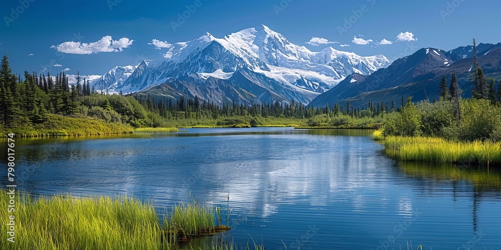 Fototapeta premium Breathtaking view in the mountains of Alaska