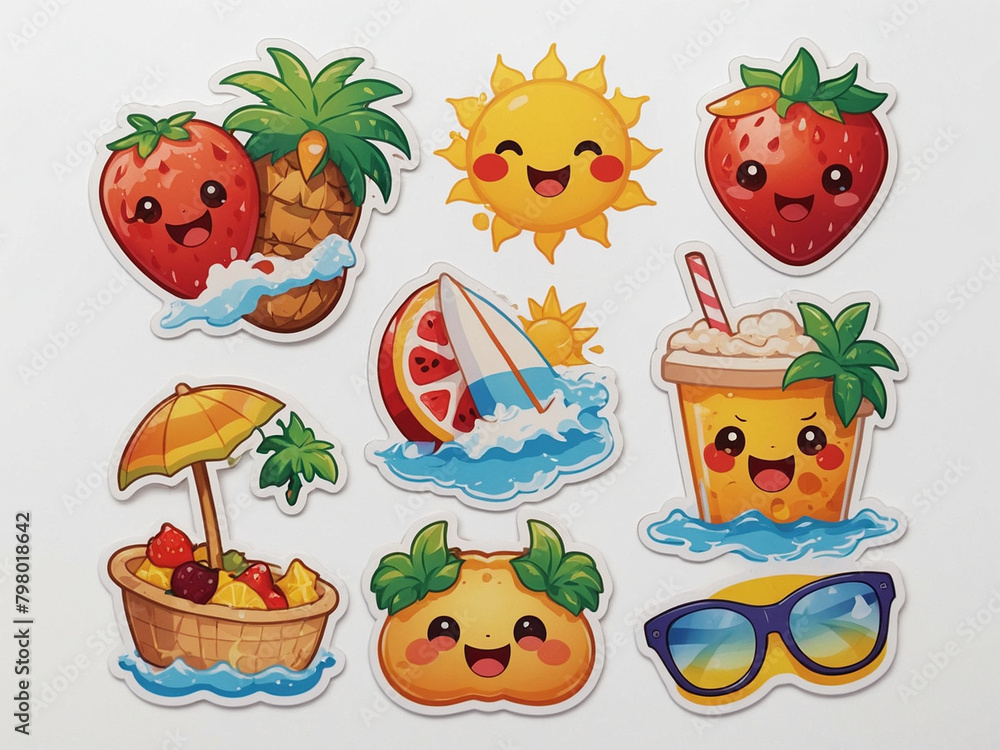 Bright summer theme cute sticker collection 6