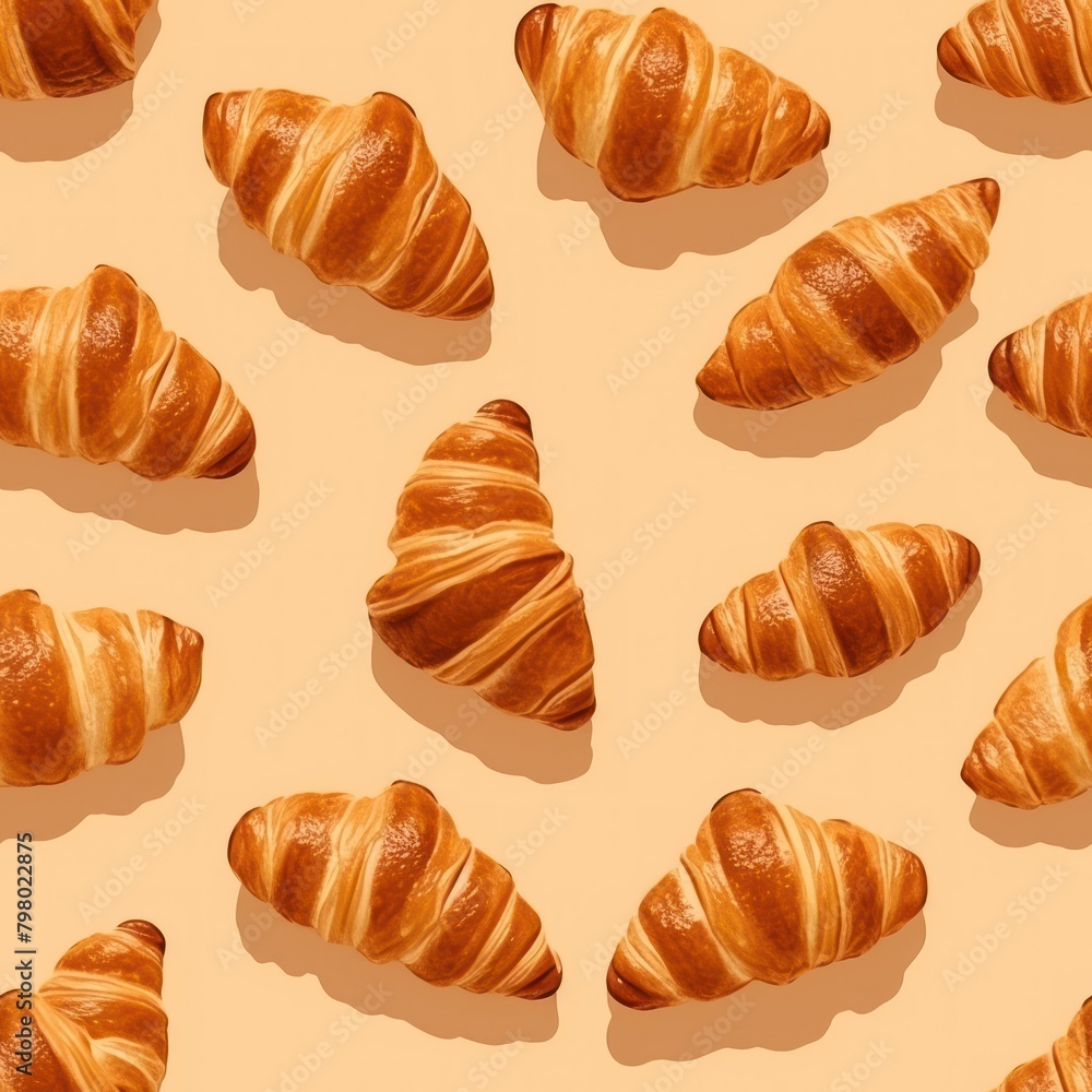 Croissant backgrounds pattern bread.