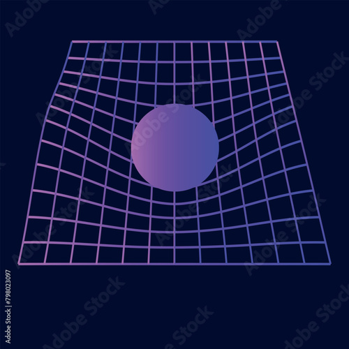 abstract wireframe design with 3d ping pong ball. y2k.vector illustration