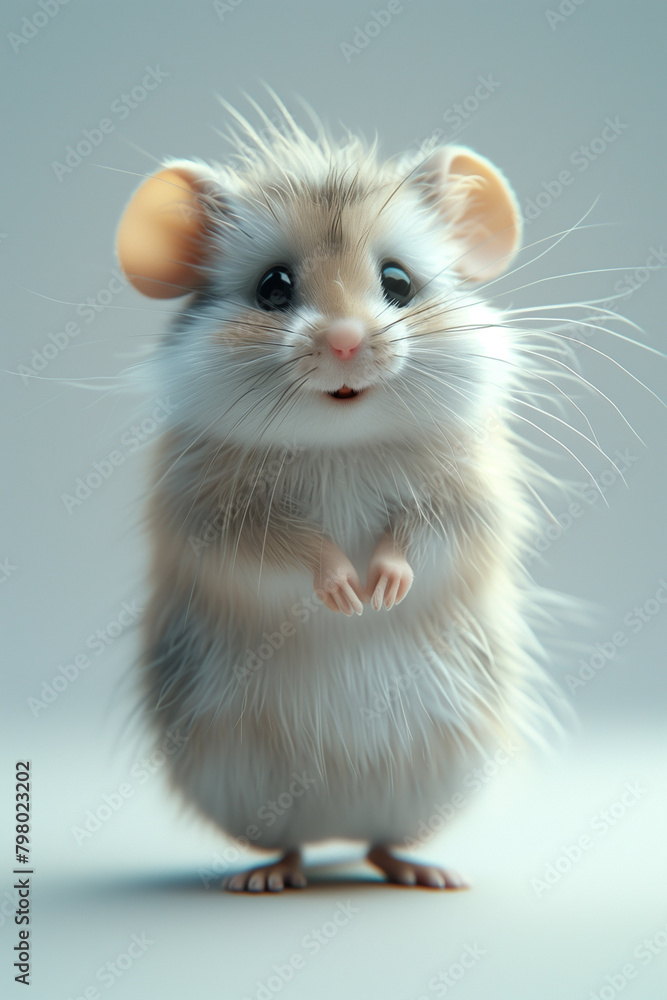animal by ai // cute mouse standing on hind legs, hamster, cartoonish style, facing forward, short light brown fur, isolated on grey background, full body shot , photorealistic // ai-generated animal by ai // cute mouse standing on hind legs, hamster, cartoonish style, facing forward, short light brown fur, isolated on grey background, full body shot , photorealistic // ai-generated