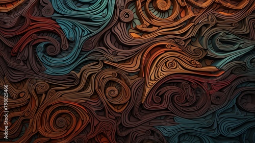 A 3D rendering of a colorful abstract pattern with a retro flair.