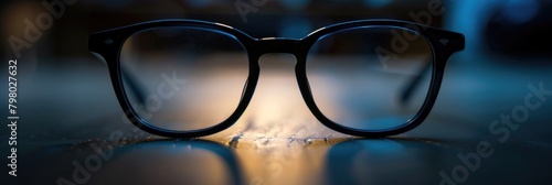Spectacles Vision. Close-up of Eyeglasses Frame for Optometry Accessory