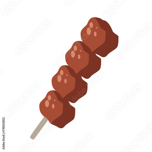Satay or satti icon design, grilled meat vector illustration
