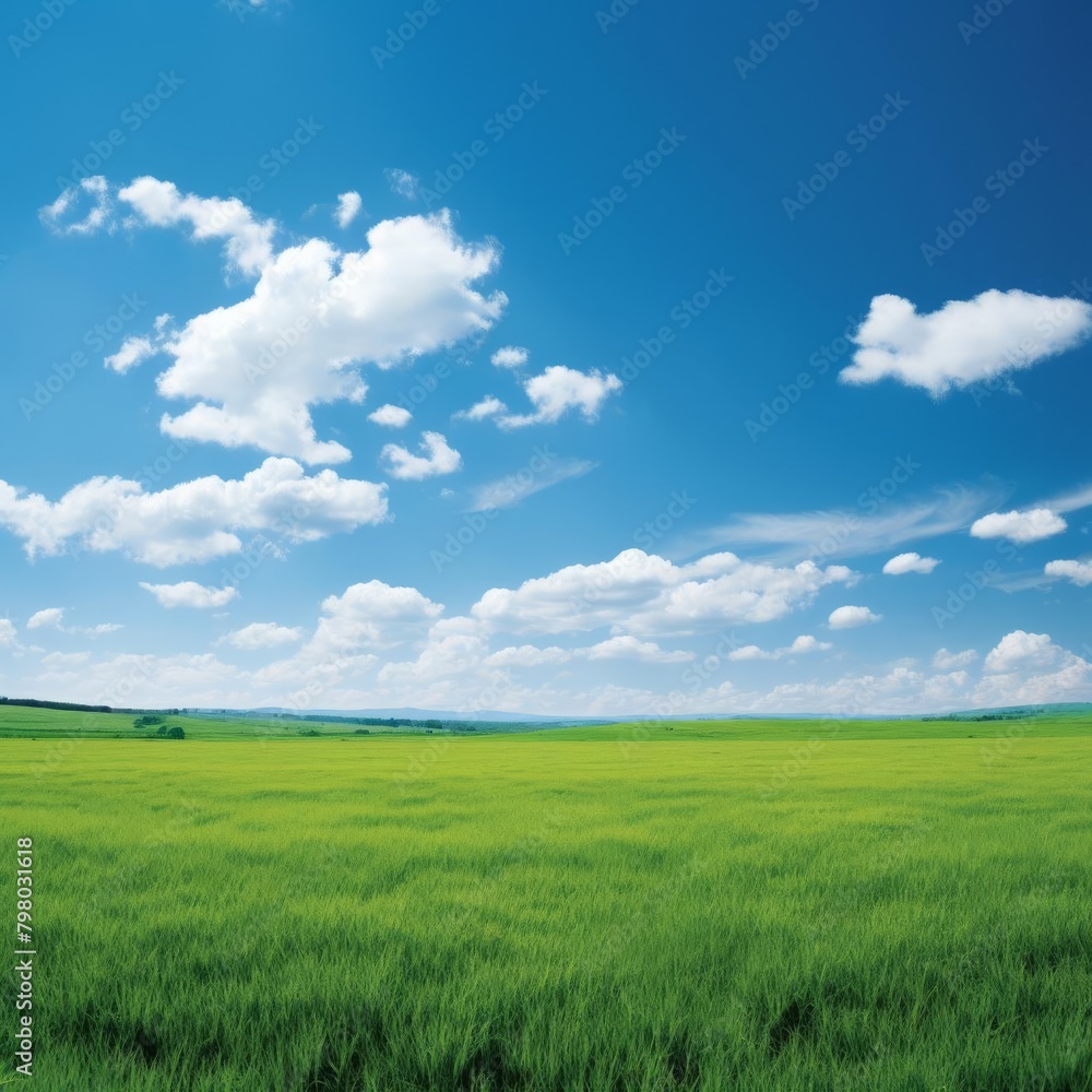 The lush green field stretches as far as the eye can see The lush green field stretches as far as the eye can see