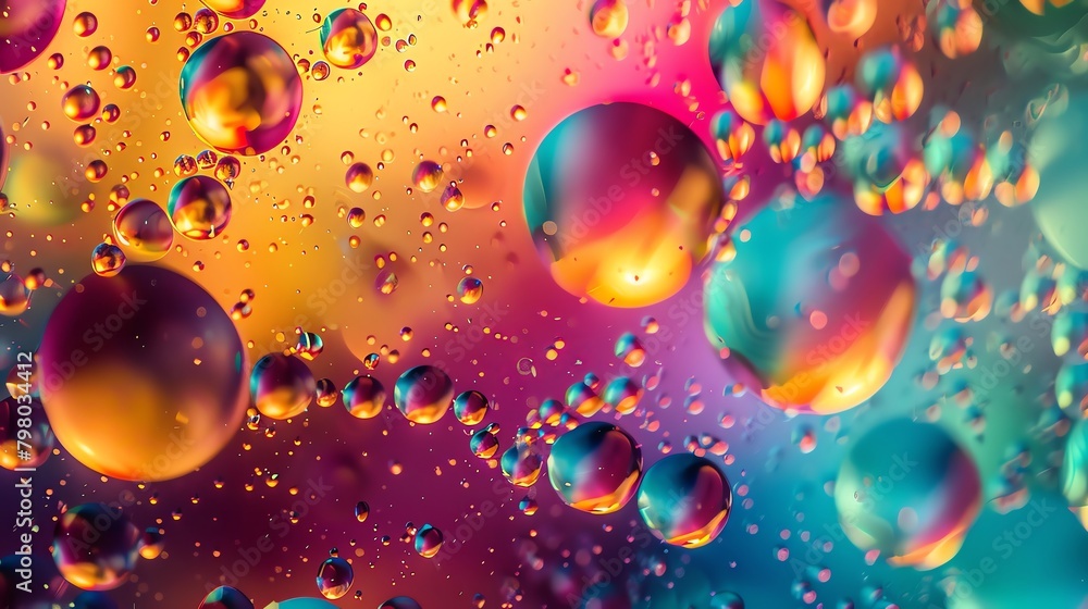 Psychedelic bubbles floating in a colorful liquid. Psychedelic bubbles floating in a colorful liquid.