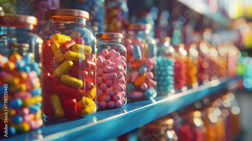 Vibrant Assortment of Prescription Medications in High Definition 3D Rendering style