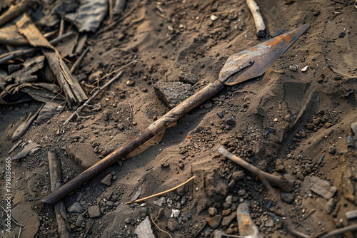Wallpaper Mural A javelin, its wooden shaft splintered and broken, cast aside amidst the wreckage of war. Torontodigital.ca