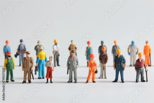 Group of toy construction worker figurines. Perfect for construction industry designs