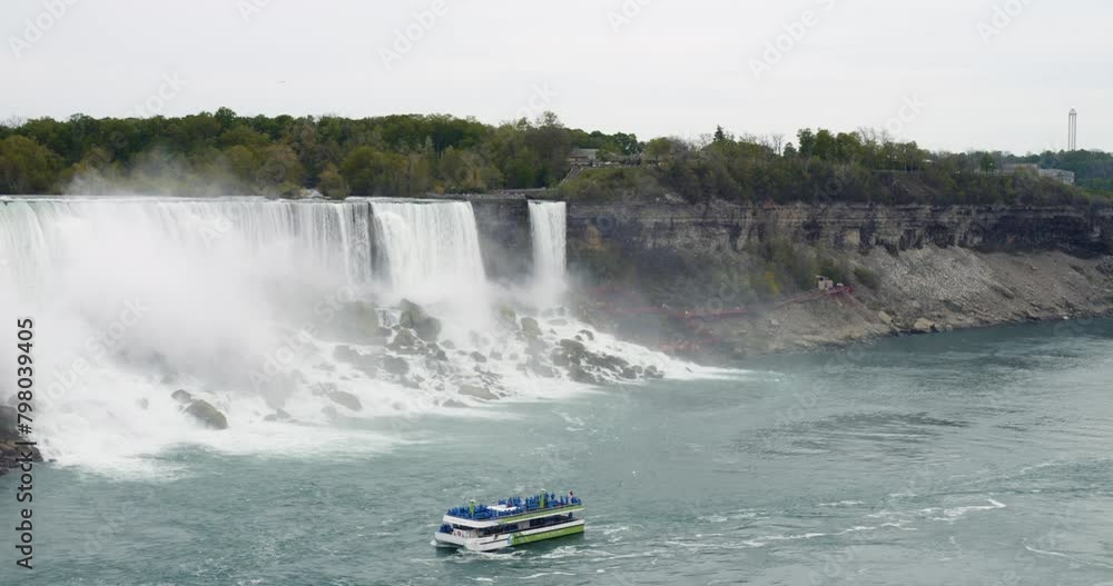 Colossal flows of fresh water at Niagara Falls. Midday beauty of Niagara Falls is captured in stunning photographs. Majestic Power of Natural Water Resources of Neagara River in North America. Colossal flows of fresh water at Niagara Falls. Midday beauty of Niagara Falls is captured in stunning photographs. Majestic Power of Natural Water Resources of Neagara River in North America.