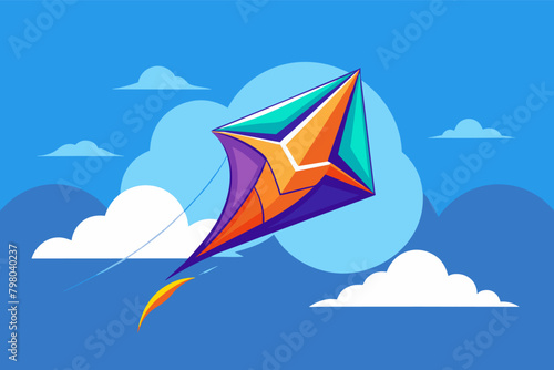 logo mockup soaring through the sky on a colorful kite