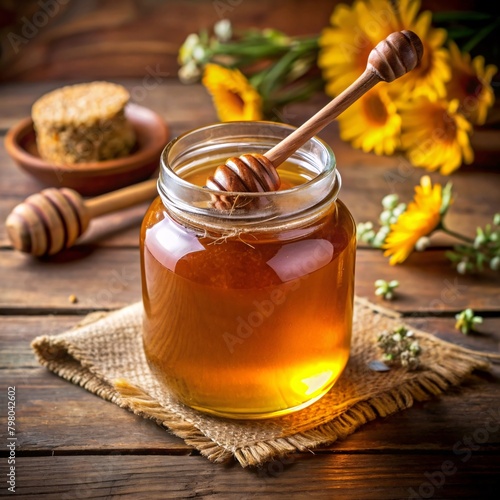 honey in a jar and honey