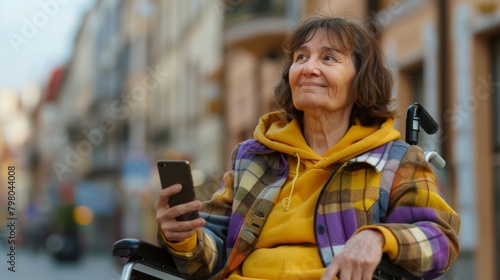 Woman in Wheelchair Using Smartphone © Alena