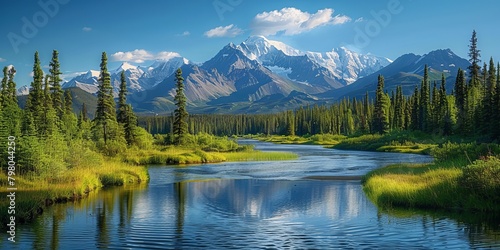 Breathtaking view of the mountains in Alaska