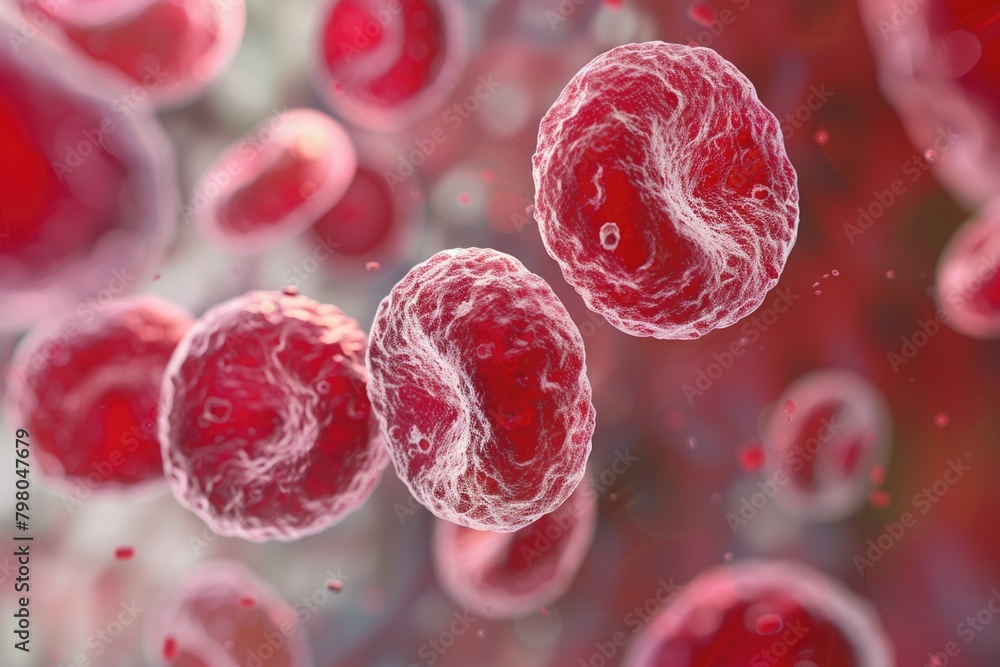 An image showing a group of red blood cells in a vein. Can be used for medical illustrations An image showing a group of red blood cells in a vein. Can be used for medical illustrations