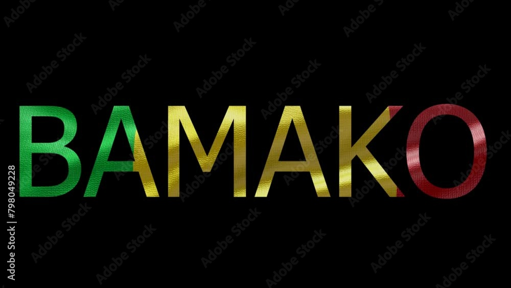 Bamako Name on Transparent Background. Waving Flag Bamako Name on Transparent Background. Waving Flag