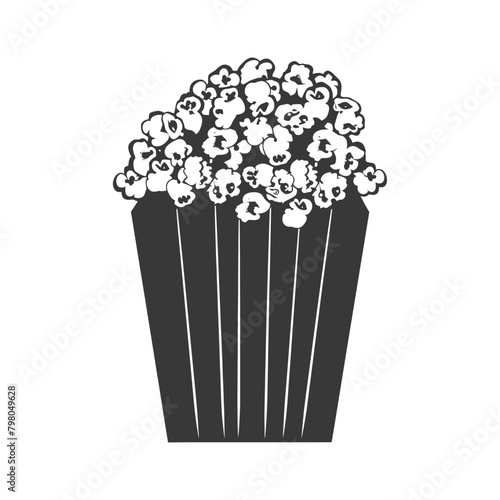 Silhouette popcorn in the box black color only full