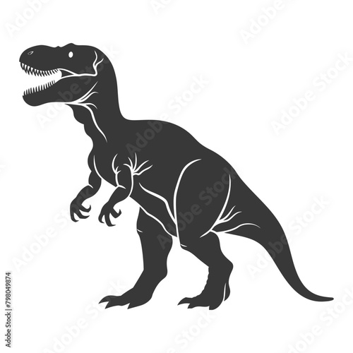 Silhouette Prehistoric Dinosaur animal black color only