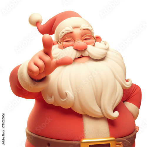 Santa Claus is playfully beckoning inviting festive chitchat with a charming call me gesture photo