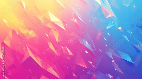 Vibrant geometric polygons create a captivating multicolored abstract backdrop photo
