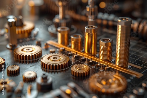 Intricate Steampunk Machinery Gears and Cogs Meticulously Documented for Software Testing Development