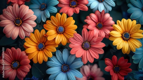 Beautiful wallpapers of colorful flowers painted