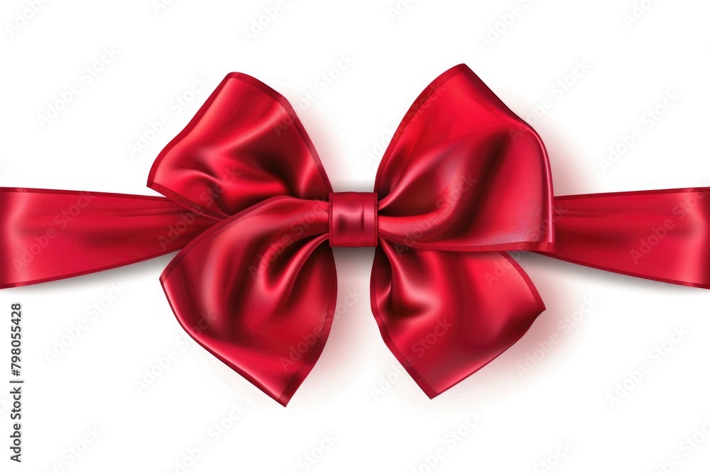 A simple red bow on a clean white background. Perfect for gift wrapping A simple red bow on a clean white background. Perfect for gift wrapping