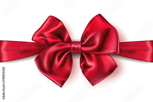 A simple red bow on a clean white background. Perfect for gift wrapping