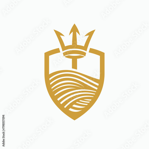 Neptune logo, shield logo design