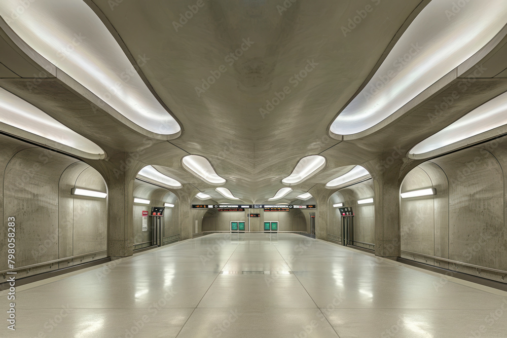 Metro station interior.