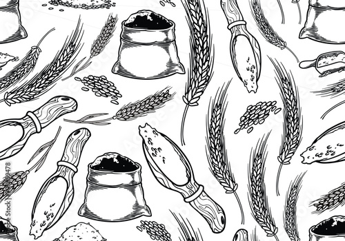 Seamless pattern of vintage...