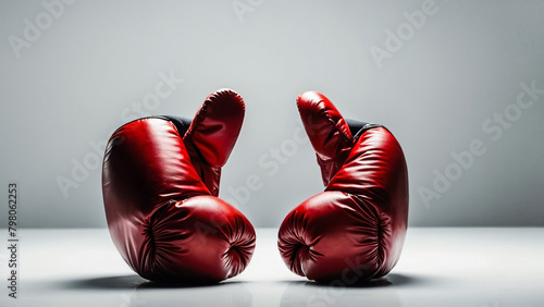 Red boxing glove white background still collor © Ahmer