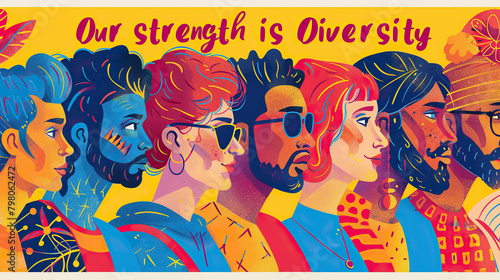 concept of Belonging Inclusion Diversity Equity DEIB or lgbtq, group of multicolor painted people of different Business culture , belonging