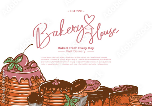 Bakery house background wit...