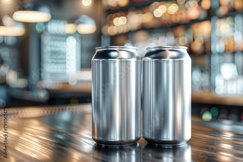 Blank Aluminum Beverage Can on a Modern Kitchen Counter