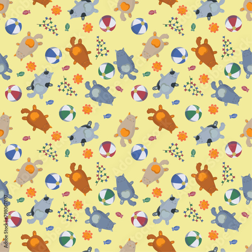 baby pattern with kittens