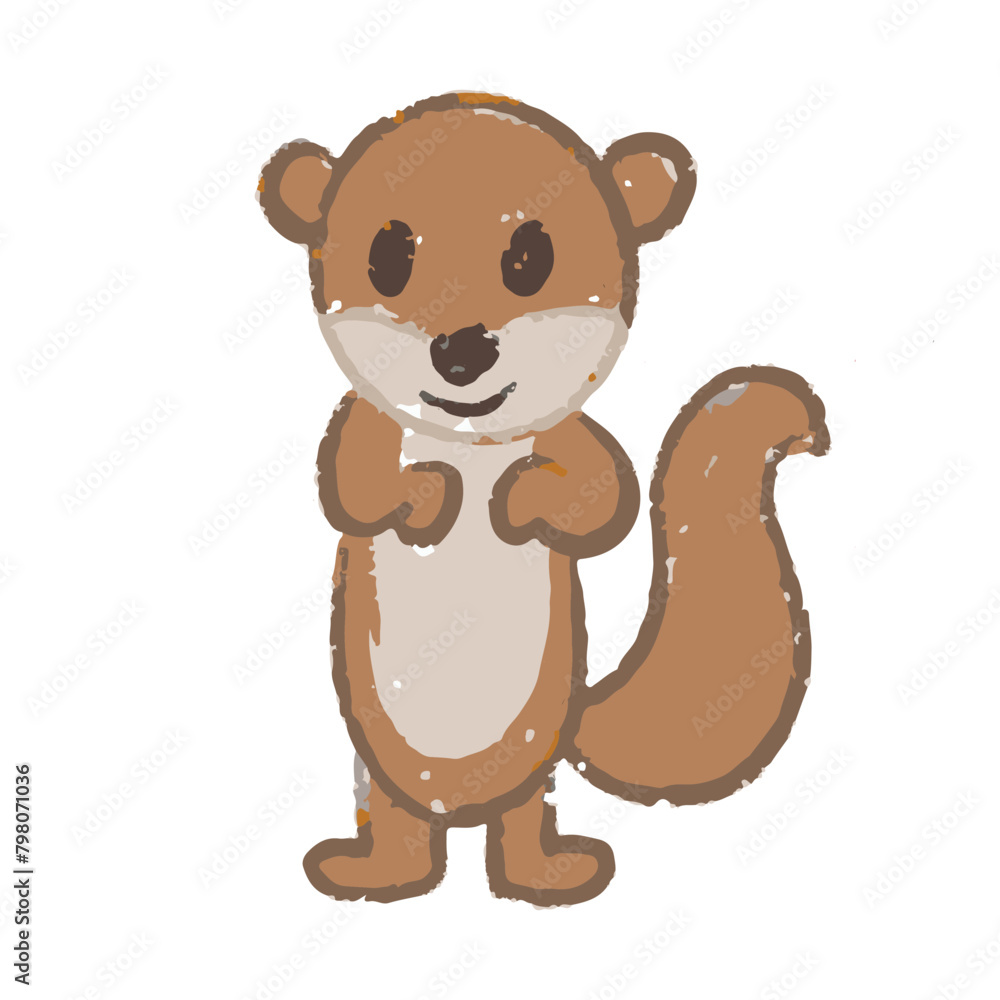 Obraz premium Hand drawn of colorful cute meerkat vector illustration