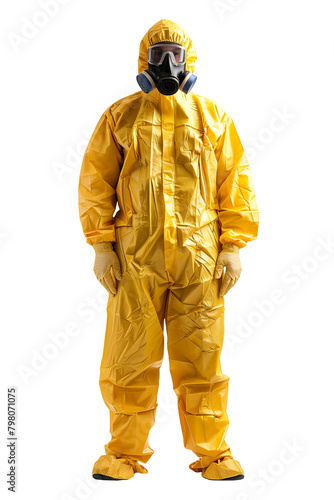 Man in yellow protective suit - ai generated image