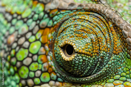 A close up of a chameleon's eye. © Stone Story