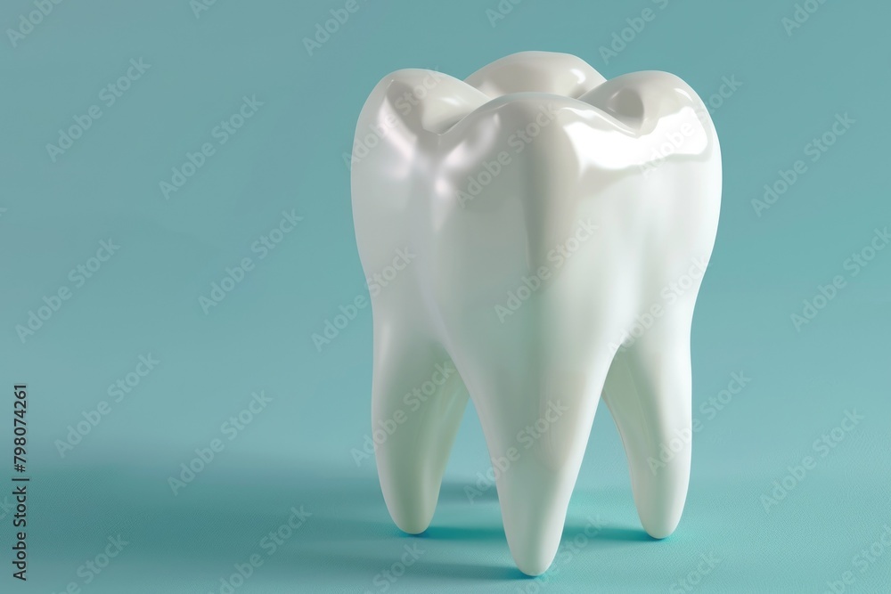 Close-up of a single white tooth on a vibrant blue background. Perfect for dental or oral health concepts Close-up of a single white tooth on a vibrant blue background. Perfect for dental or oral health concepts