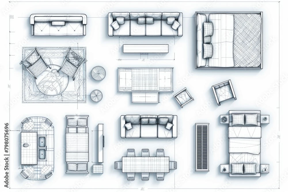 Illustration of a modern living room and dining room. Suitable for home decor websites Illustration of a modern living room and dining room. Suitable for home decor websites