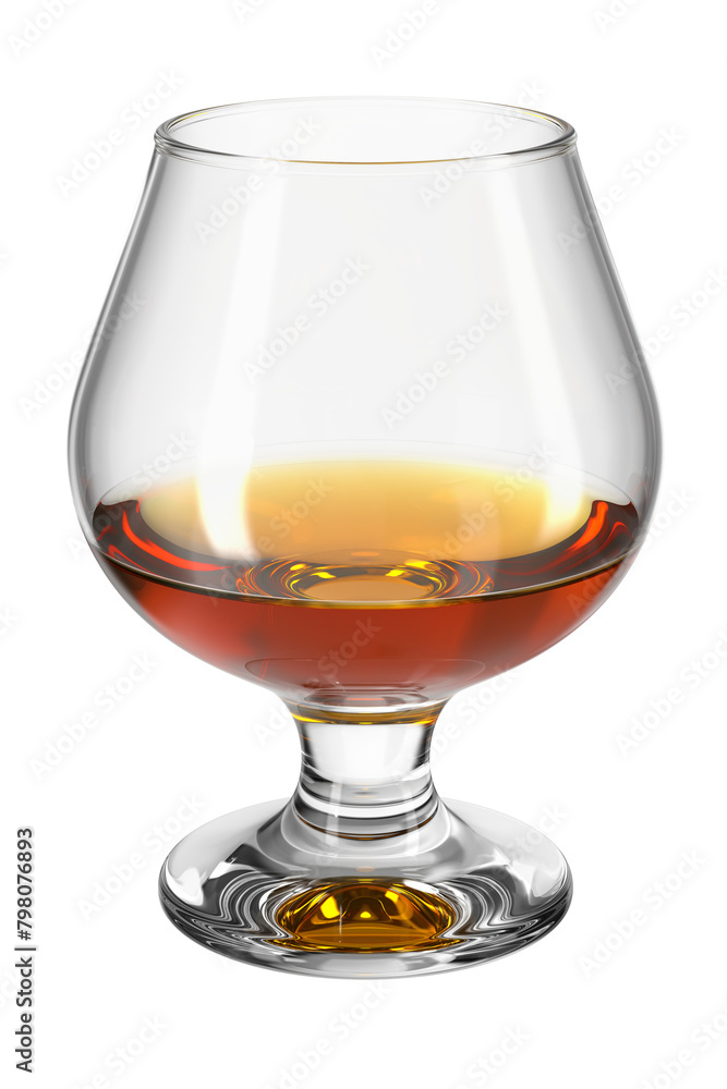 Φωτογραφία Glass with brandy on an isolated transparent background
