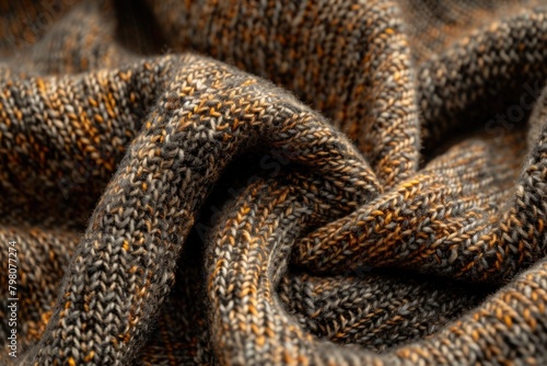A detailed shot of a knitted blanket, perfect for cozy home decor ideas