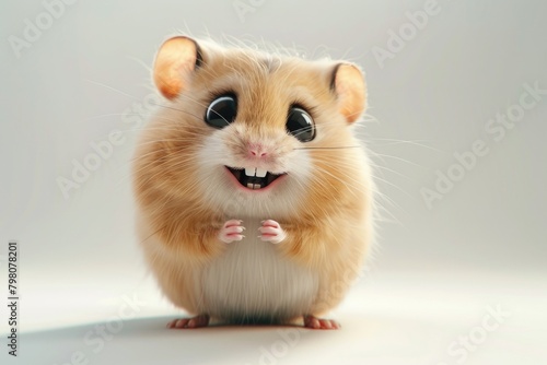 Cute hamster standing on hind legs, suitable for pet-related designs © Fotograf