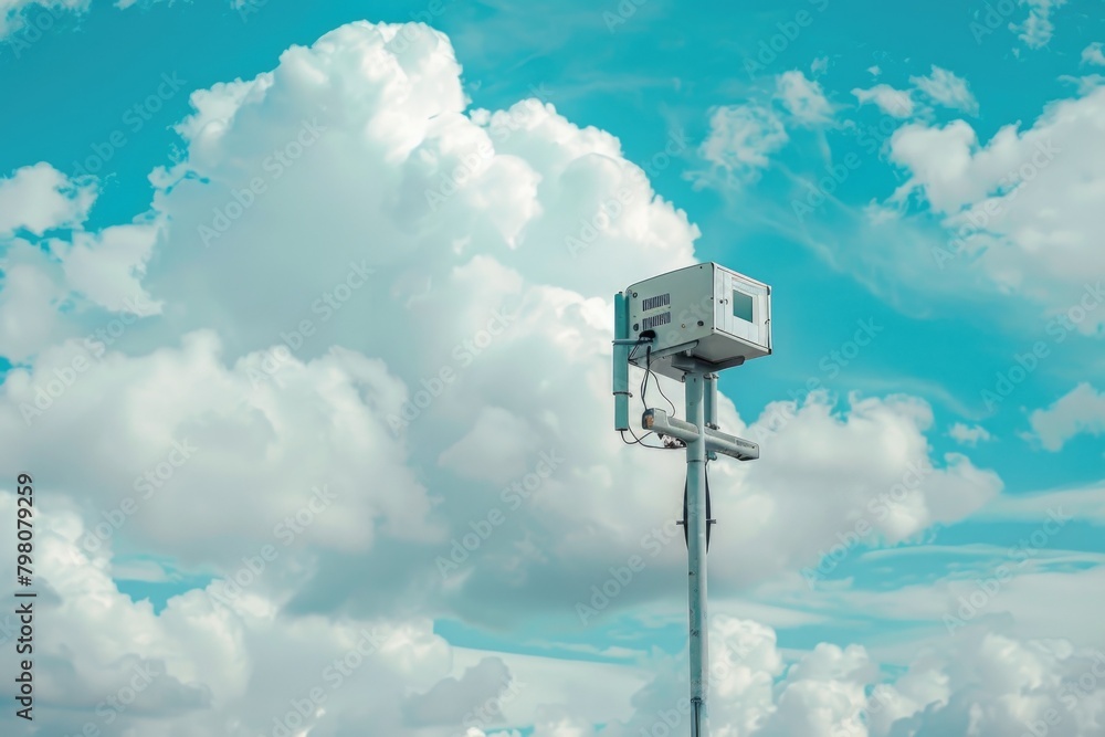 Street light against cloudy sky, suitable for urban themes Street light against cloudy sky, suitable for urban themes