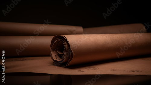 Brown scroll paper background © Creation