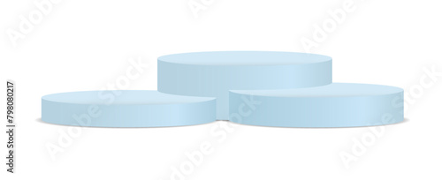 PNG, White 3d podium mockup in different shapes. Template for promotional items. Round and square empty stages and podium stairs 3d template. Pedestal and platform, stand stage, cylinder.