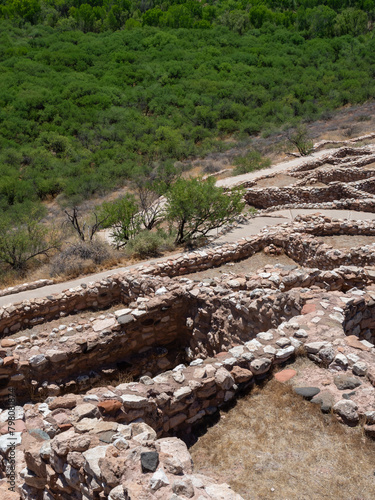 Scenic view from the top of ancestral pueblo dwelling at Tuzigoot National Monument - Clarkdale, Arizona photo