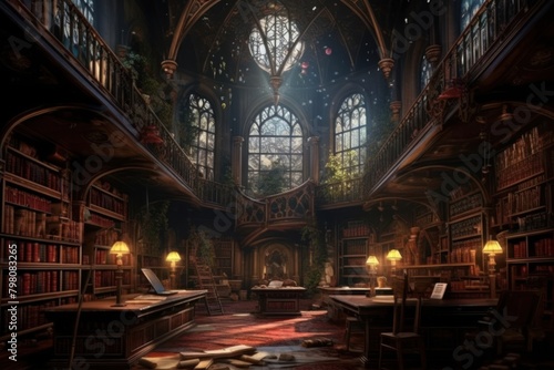 Cursed library magic world architecture publication. © Rawpixel.com